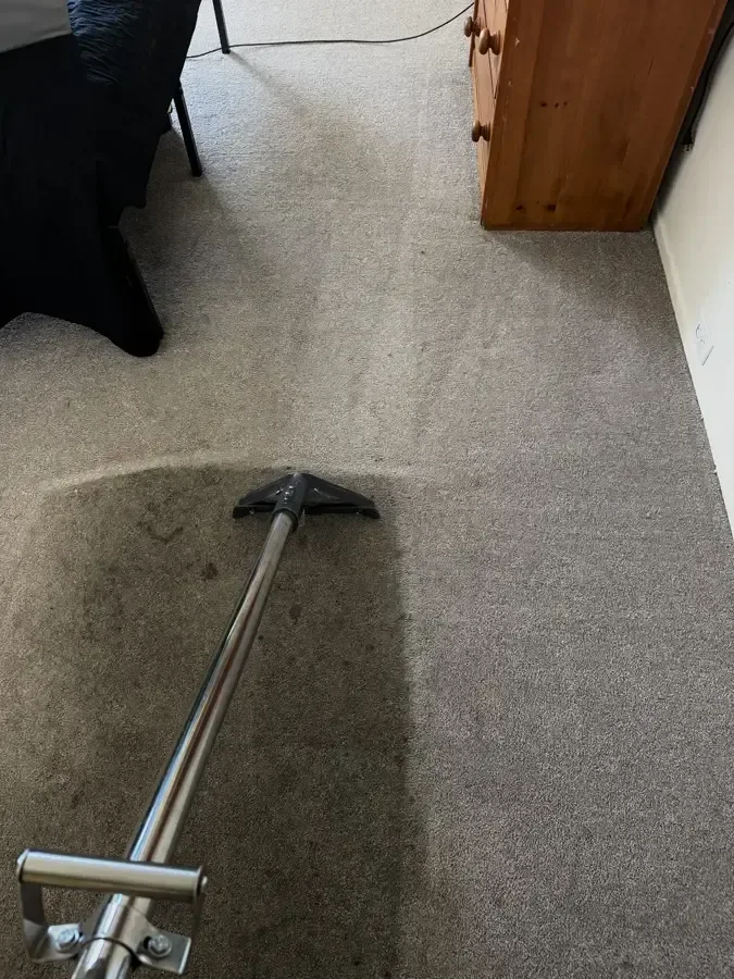 Carpet wand pulling standing water out of a soaked carpet